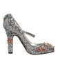 Silver Sequin Crystal Mary Janes Pumps Shoes