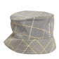 Gray Yellow Wool Blend Plaid Bucket Cap Men Hat