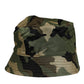 Green Camouflage Polyamide Logo Bucket Cap Hat