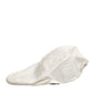 White Cotton Blend Leather Trim Flat Men Cap Hat