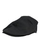 Black Cotton Blend Newsboy Men Cloth Cap Hat