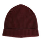 Brown Cashmere Knitted Beanie Capello Men One Size Hat