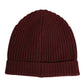 Brown Cashmere Knitted Beanie Capello Men One Size Hat