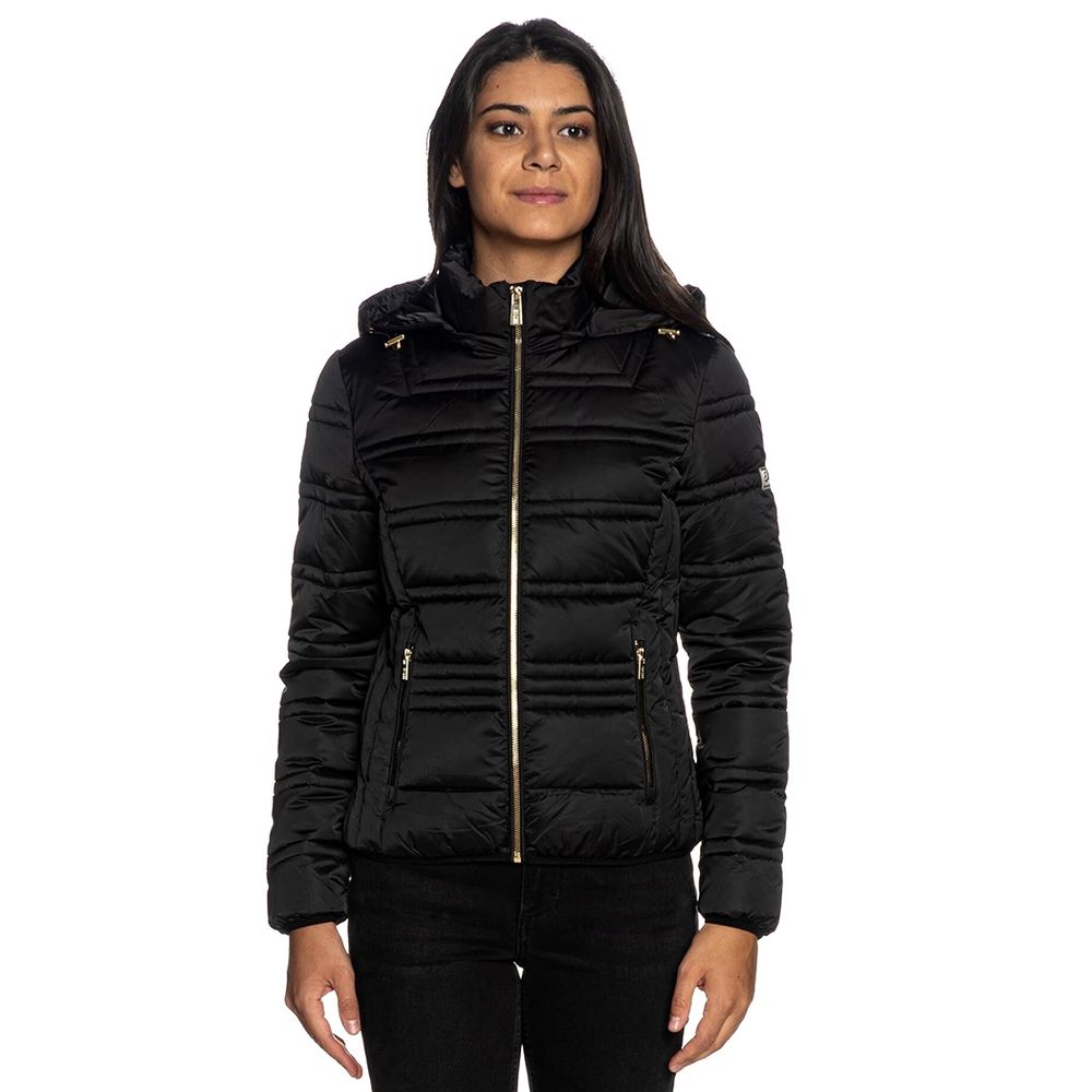 Black Polyester Jackets & Coat