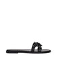 Black Leather Slippers Sandals