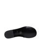 Black Leather Slippers Sandals