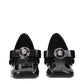 Black Leather Mid Heel Pumps