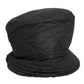 Black Nylon Quilted Bucket Men Capello Hat