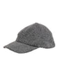 Gray Wool Fleece Rapper Men Baseball Capello Hat