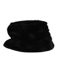 Black Cotton Suede Bucket Logo Capello Hat