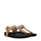 Beige Leather Flip-Flop Sandals