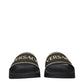 Black Cotton Slippers Sandals
