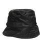 Black PVC Wide Brim Men Bucket Capello Hat