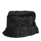 Black PVC Wide Brim Men Bucket Capello Hat