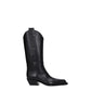 Black Leather High Heel Boots