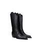 Black Leather High Heel Boots