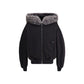 Hooded Sweatshirt with wide fur-trimmed hood