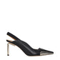 Black Leather High Heel Pumps
