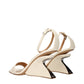 Beige Leather Platforms