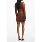 Orange Polyester Women Dress