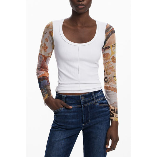 White Polyester Women Sweater