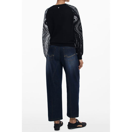 Black Polyester Women Sweater