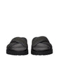 Green Fabric Flat Sandals