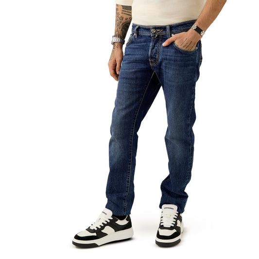 Blue Cotton Skinny Jeans