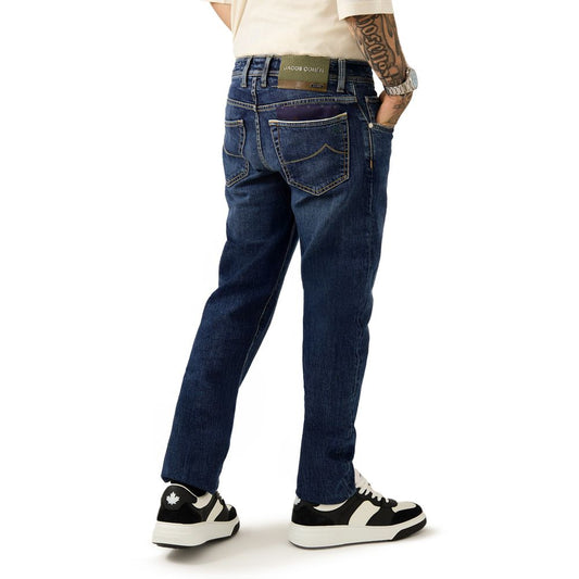 Blue Cotton Skinny Jeans