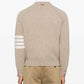 Shetland Wool 4-Bar Relaxed Fit V Neck Cardigan