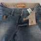 Blue Washed Mid Waist Skinny Casual Denim Pants