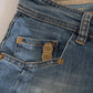 Blue Washed Mid Waist Skinny Casual Denim Pants