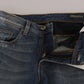 Blue Washed Boot Cut Casual Denim Pants Jeans
