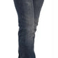 Blue Washed Boot Cut Casual Denim Pants Jeans