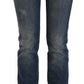 Blue Washed Boot Cut Casual Denim Pants Jeans