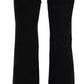 Black Washed High Waist Flared Denim Casual Pants Jeans
