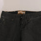 Black Washed Low Waist Regular Leg Denim Pants