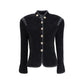 Silk Blazer with decorative metal shank buttons