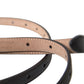 Black Leather Long Skinny Gold Metal Buckle Belt