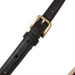 Black Leather Long Skinny Gold Metal Buckle Belt