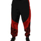 Black Red Leopard Print Nylon Jogger Pants