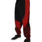 Black Red Leopard Print Nylon Jogger Pants