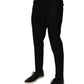 Black Wool Skinny Jogger Men Trouser Pants