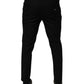 Black Wool Skinny Jogger Men Trouser Pants