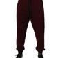 Maroon Cotton Men Jogger Sweatpants Pants