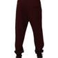 Maroon Cotton Men Jogger Sweatpants Pants