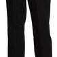 Black High Waist Straight Dress Trouser Pants