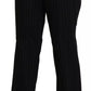 Black High Waist Straight Dress Trouser Pants