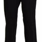 Black High Waist Straight Dress Trouser Pants
