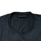 Blue Silk Crew Neck Short Sleeves Men T-Shirt
